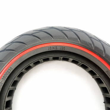 PNEUMATICO pieno gomma solida ruota 10x2.125 pollici linea rossa per monopattino Kugoo, Xiaomi, Ducati, Lexgo, Nilox, Alfa Romeo, Vivobike, Woow