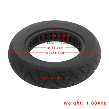 Pneumatico pieno gomma solida ruota 10x2.5 pollici cerchi 36mm compatibile Kugoo Kirin KuKirin M4/M4 Pro e altri monopattini elettrici