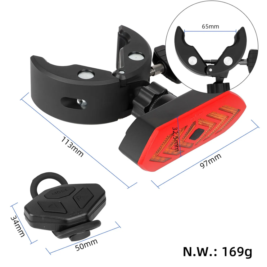 Frecce Indicatore di direzione con USB ricaricabile per bici e monopattini elettrici compatibile M365 1S Pro Pro2 MI3 MAX G30 ENGWE EP-2 Pro KUKIRIN FIIDO