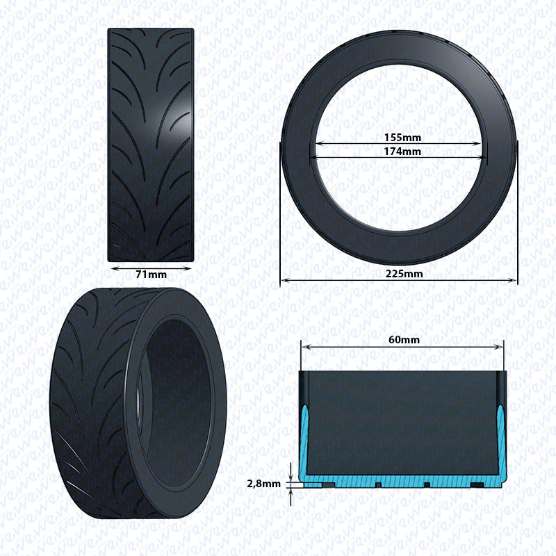Pneumatico 9.5×2.5-6.2 (CST) compatibile con NIU KQI3/pro e modelli simili
