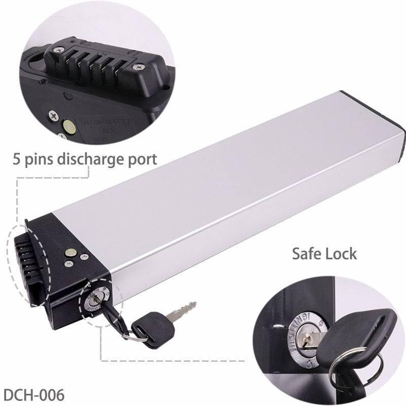 Batteria Interna per Bicicletta Elettrica Pieghevole 48 V 12.8Ah + Carica Batteria per ENGWE FIIDO SHENGMILO SAMEBIKE