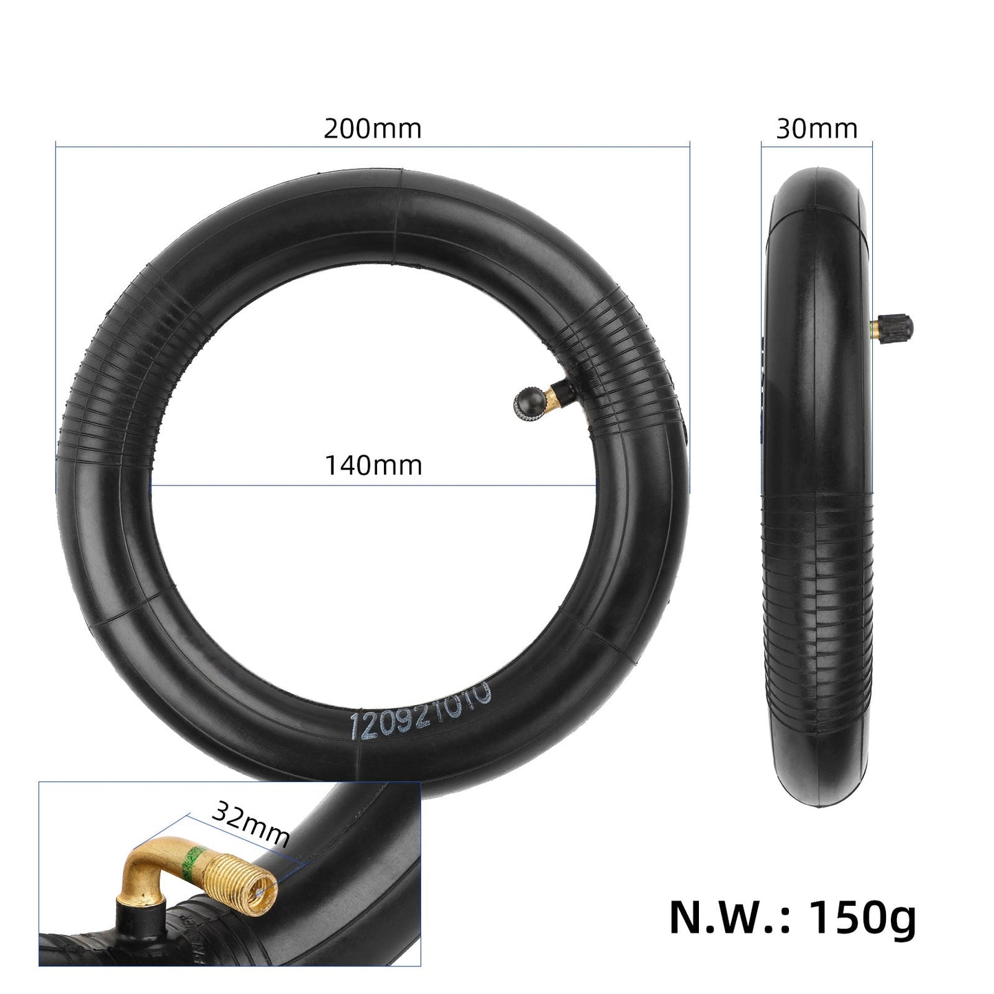 Camera D'aria 8.5 pollici valvola curva per Monopattini Elettrici
