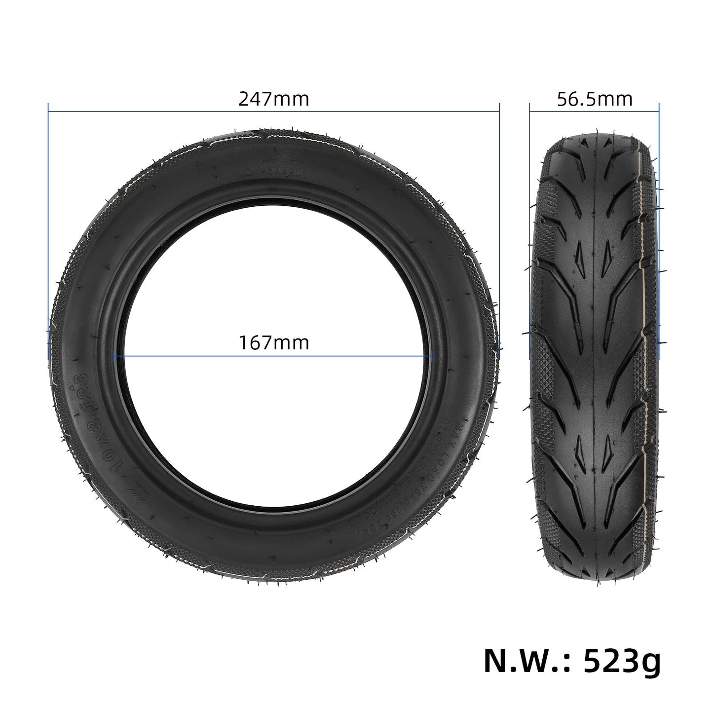 Pneumatico Interno ed Esterno 10x2.125-6.5 pollici YUANXING per Ninebot F20/25/30/40 e altri monopattino elettrico
