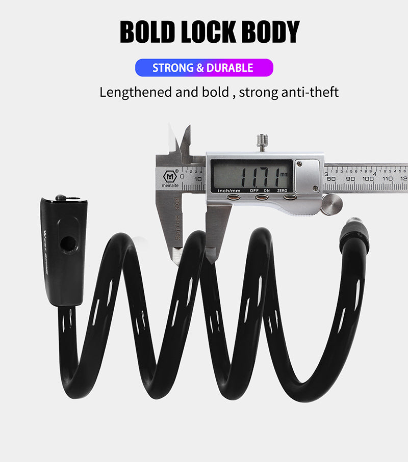 WEST BIKING Lucchetto per cavo Universale per Bici e Monopattini Elettrici