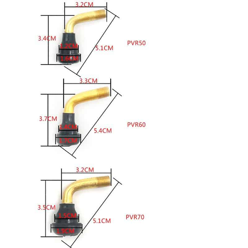 Valvola Pneumatici Tubeless 4 taglie Adattatori dello Stelo della Valvola Adatto a Scooter e Biciclette