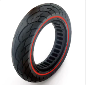 Pneumatico pieno gomma solida ruota 10x2.5 pollici cerchi da 44MM per KUGOO G2 PRO, G MAX, G3/Ninebot G30/Ducati/Aprilia (60/70-6.5)-Linea Rossa