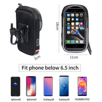 Borsa per bicicletta impermeabile borsa per cellulare per iPhone da 6.5 pollici borse per manubrio da ciclismo MTB con supporto