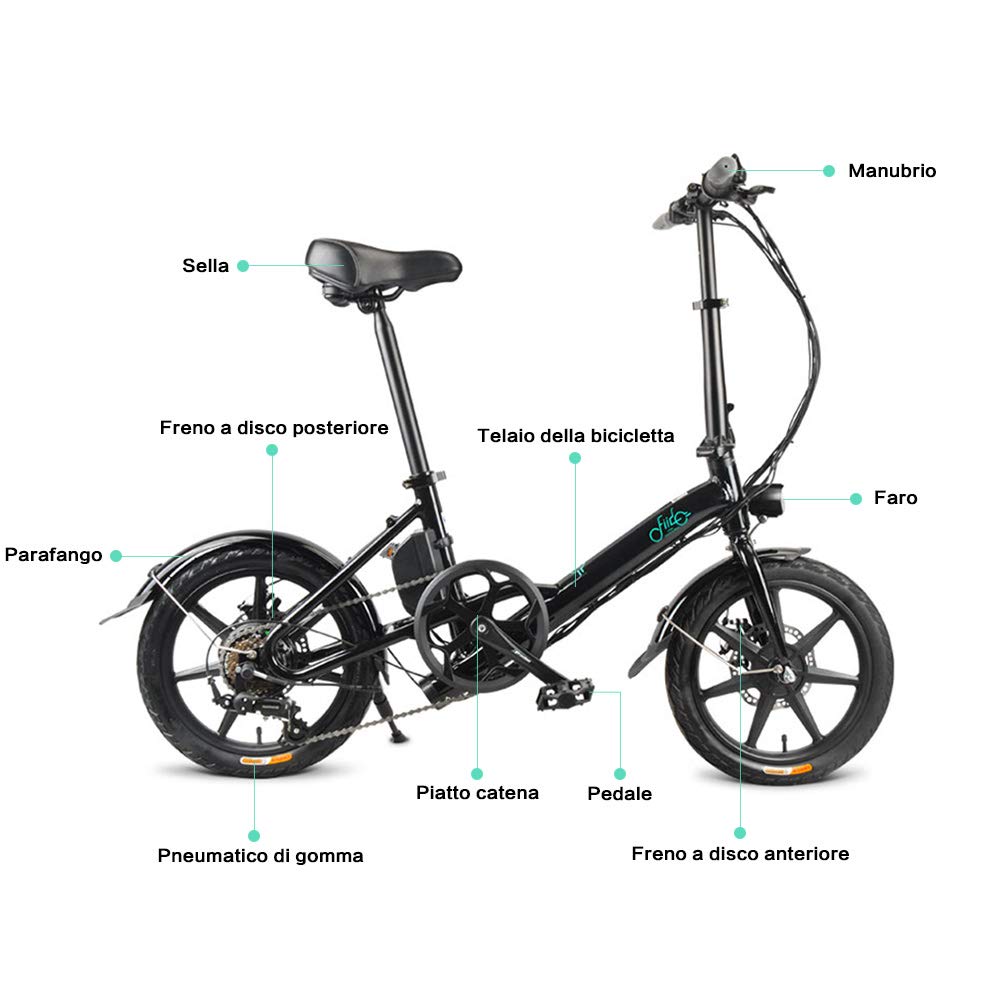 Fiido D3 PRO ITALIA | Bicicletta E-Bike 250W | Ruote 14" | Velocità max 25 Km/h | Autonomia 60 km FIIDO