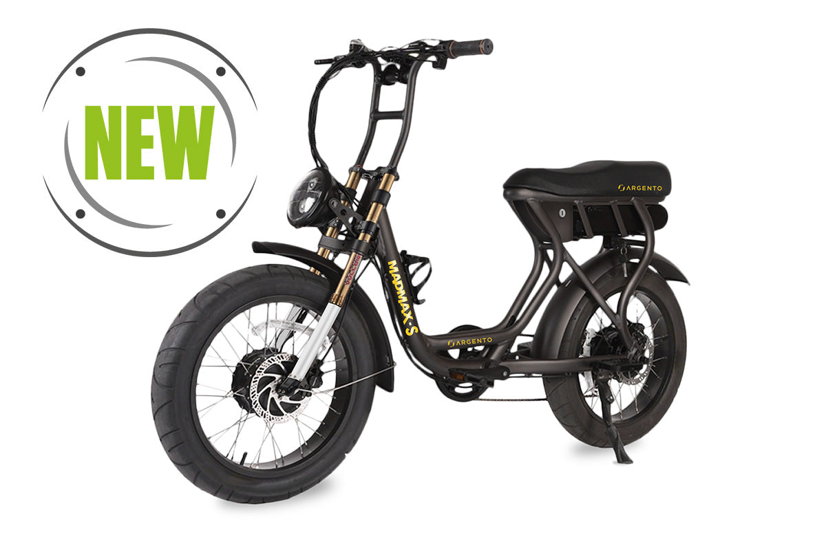 ARGENTO E-Bike MadMax S | Bicicletta elettrica | Ruote Fat | Unisex Adulto | Nero