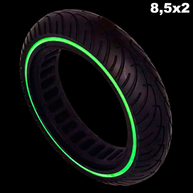 Pneumatico pieno gomma solida ruota 8.5x2 pollici ultraleggera per monopattino Xiaomi/Ducati/Lexgo/Nilox/Alfa Romeo/Vivobike/Woow e Altri-Fluorescente